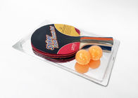 Singola racchetta con di 2 palle di colore della maniglia del brufolo il compensato di gomma arancio fuori per il gioco della famiglia