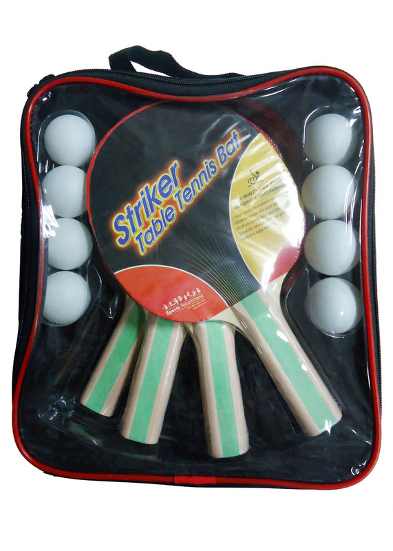 Porti il ping-pong dell'imballaggio della borsa mettono i pipistrelli del compensato di 5mm 8 palle del PVC con gomma