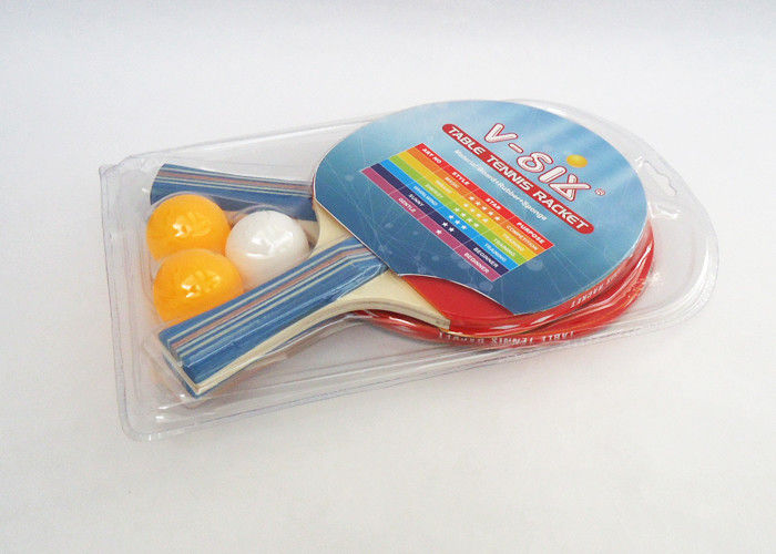 Il pipistrello blu di ping-pong di ping-pong della maniglia con le palle batte in/fuori del brufolo gomma per il gioco della famiglia