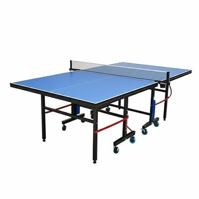 Scuole Club e Centri Comunitari Tavolo da tennis pieghevole Tavolo con ruota laterale blu Φ75mm 4 pezzi